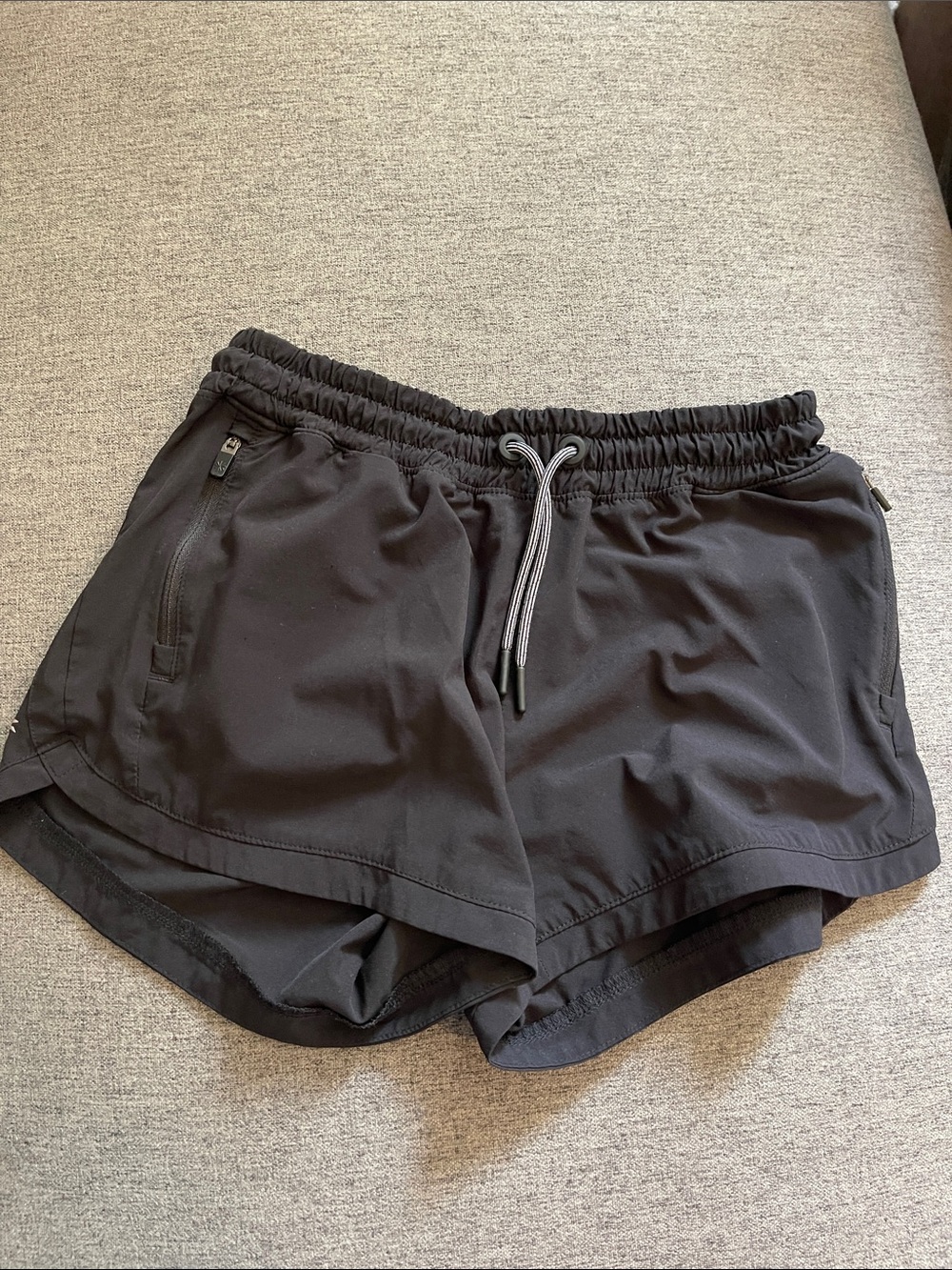 Athleta Black Elastic Waist Athletic Shorts with Drawstring